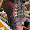 Mens Wine Mid Top Flame Timbs